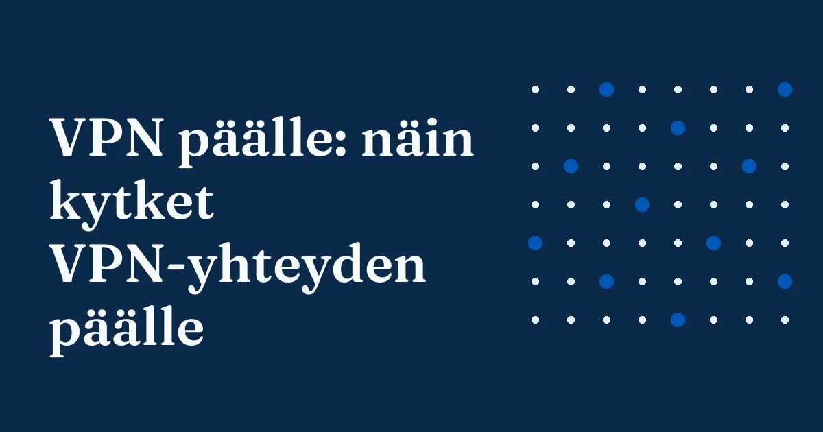 VPN päälle: puhelimen näytöllä VPN-sovellus, jossa yhteys on muodostettu