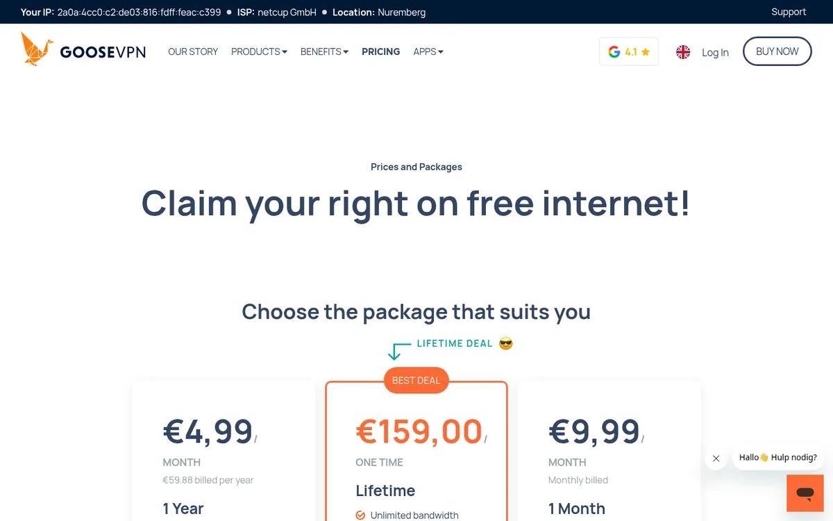 Goose VPN-palvelun hinnasto – vertailussa: paras VPN Suomessa
