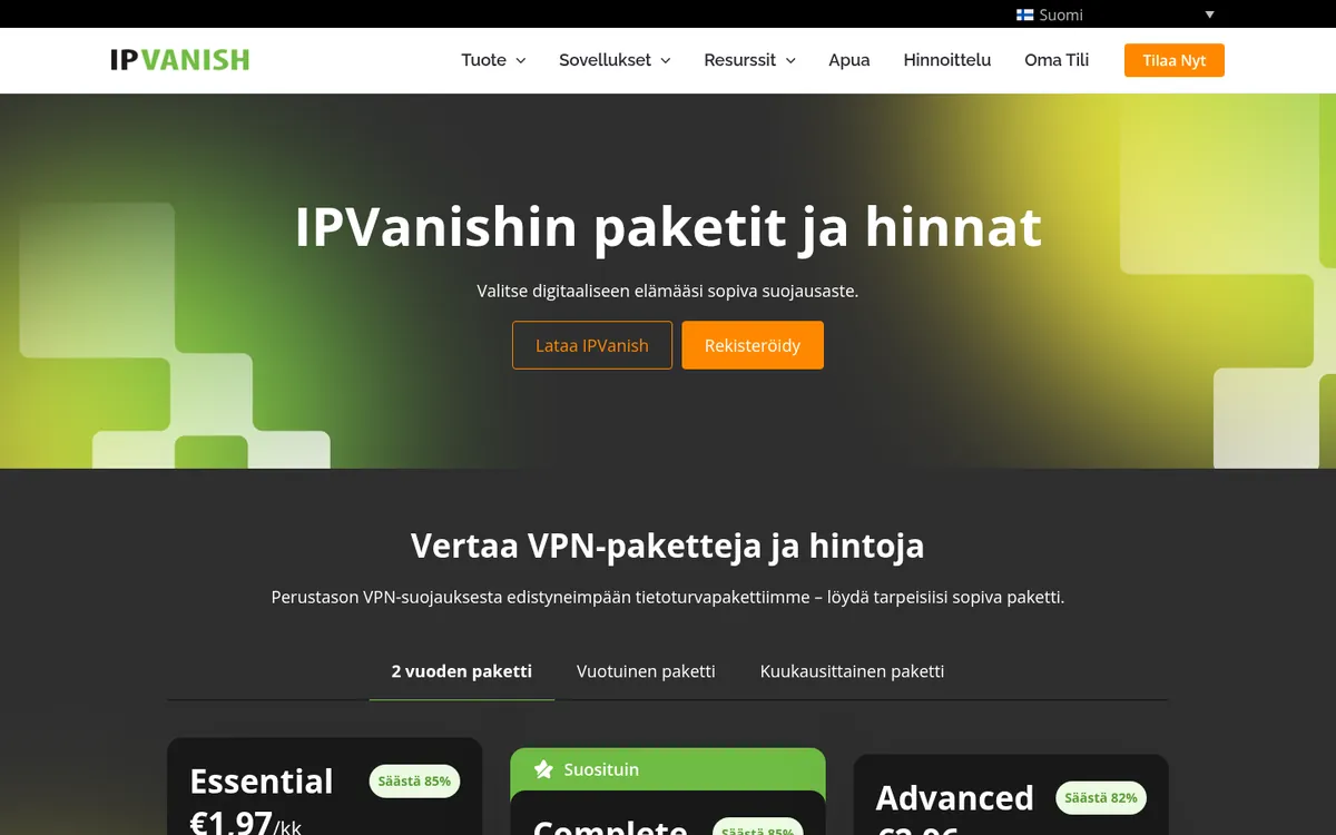 IPVanish-palvelun hinnasto – vertailussa: paras VPN Suomessa