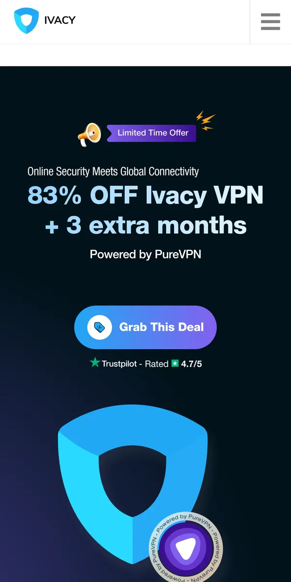Ivacy-palvelun etusivu puhelimella – vertailussa: paras VPN Suomessa