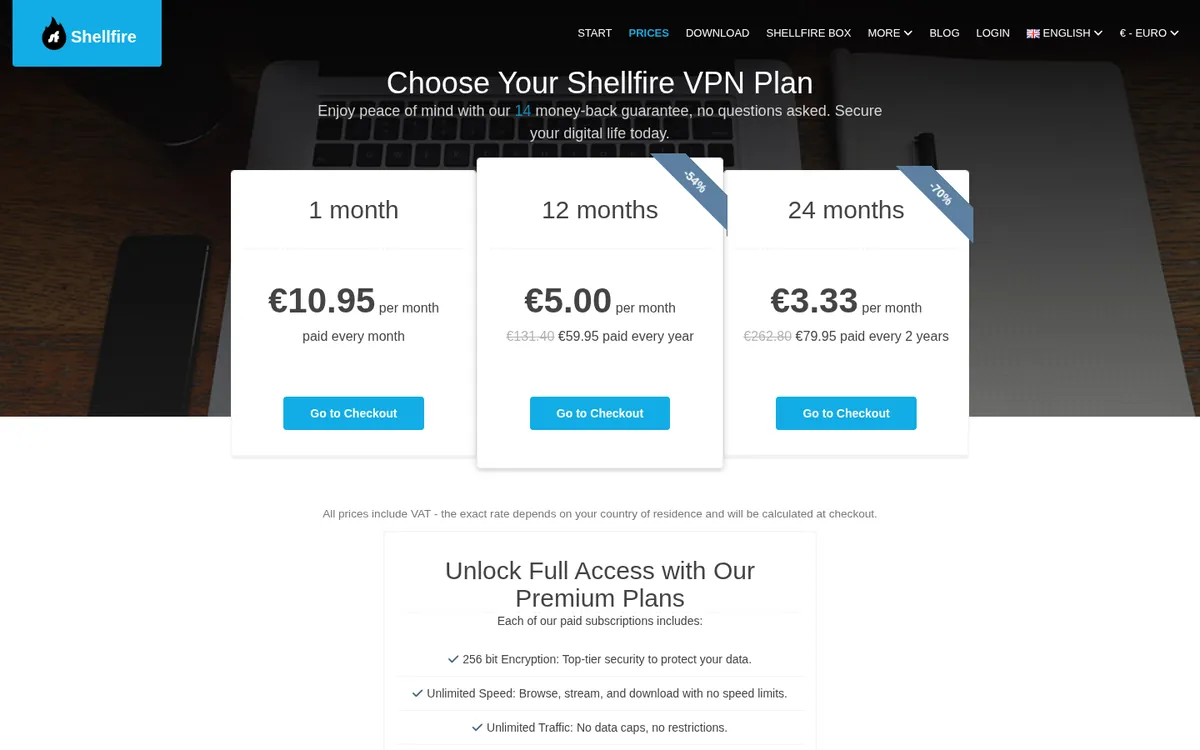 Shellfire VPN-palvelun hinnasto – vertailussa: paras VPN Suomessa