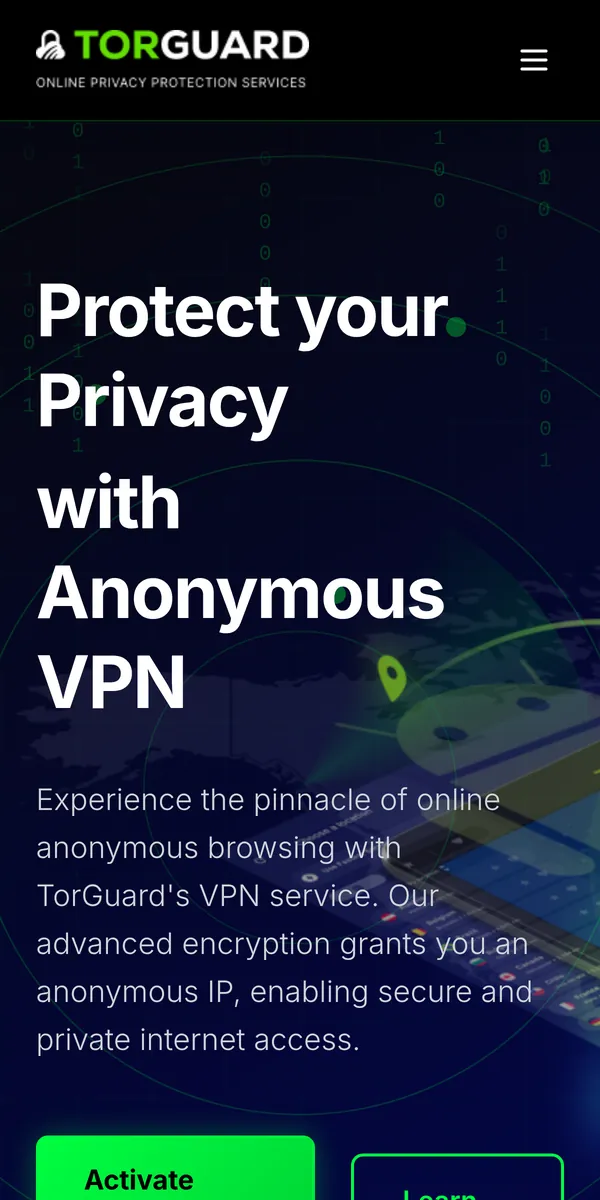TorGuard-palvelun etusivu puhelimella – vertailussa: paras VPN Suomessa